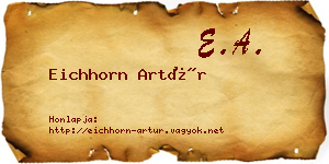 Eichhorn Artúr névjegykártya